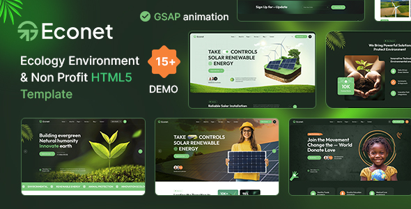 Econet – Ecology Environment, Solar Renewable & Nonprofit HTML5 Template by Dreamit-Solution