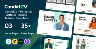 CandidCV - Personal Portfolio CV & Resume Tailwind Template by DexignZone