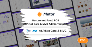 Metor - ASP.Net Core 9 & MVC5 Restaurant Food Admin Dashboard Template by Foxpixel