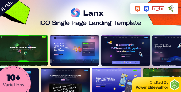 Lanx – ICO & Cryptocurrency Landing Page HTML Template by EnvyTheme
