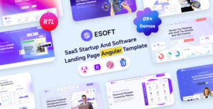 eSoft - SaaS Startup & Software Landing Page Angular Template by Unifato
