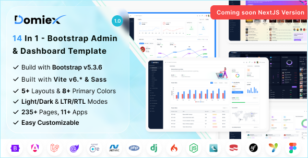 Domiex - Bootstrap Admin & Dashboard Template by SRBThemes