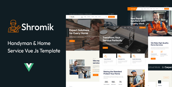 Shromik | Handyman & Home Repair Service Vue Js Template by DevGalaxy