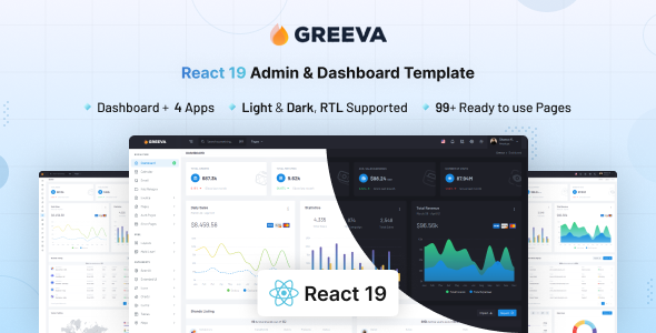 Greeva - React Admin & Dashboard Template by coderthemes