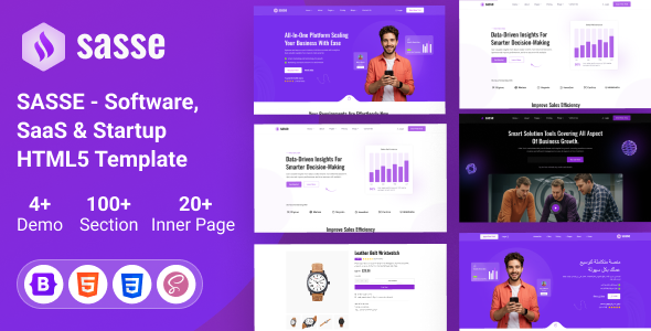 Sasse – Software, Saas & Startup HTML5 Template by AlifTheme