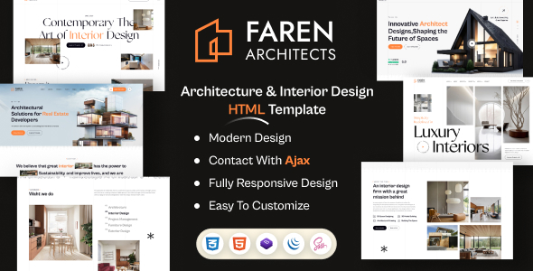 Faren - Architecture & Interior Design HTML Template by themeholy