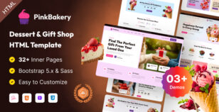PinkBakery - Cake & Dessert Shop HTML Template by HiBootstrap