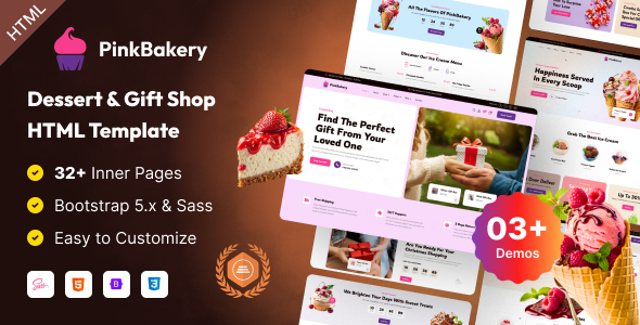 PinkBakery - Cake & Dessert Shop HTML Template by HiBootstrap