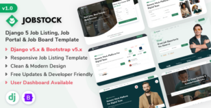JobStock - Django Job Listing, Job Portal Landing & Admin Dashboard Template by ShreeThemes