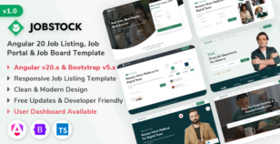 JobStock - Angular 20 Job Listing, Job Portal Landing & Admin Dashboard Template by ShreeThemes