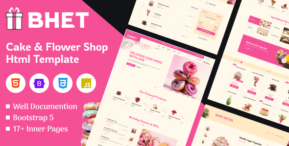 BHET | Cake & Flower HTML5 Template by shivaaysoft