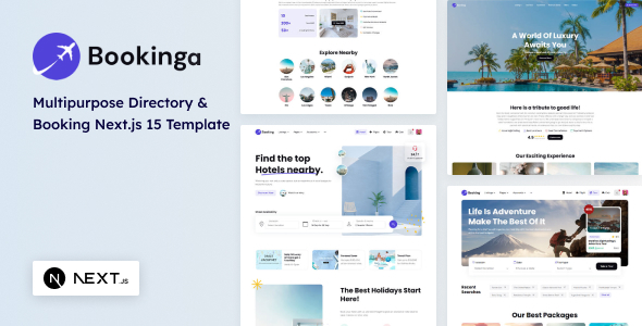 Bookinga - Next.js 15 Multipurpose Booking and Directory Template by Stackbros
