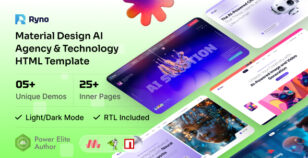 Ryno – AI SaaS Startup Material Design HTML Template by EnvyTheme