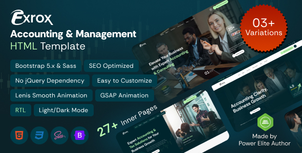 Exrox – Accounting & Management Consulting HTML Template by EnvyTheme
