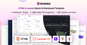 Dhonu - HTML & Laravel 12 Admin Dashboard Template (Bootstrap 5) by coderthemes