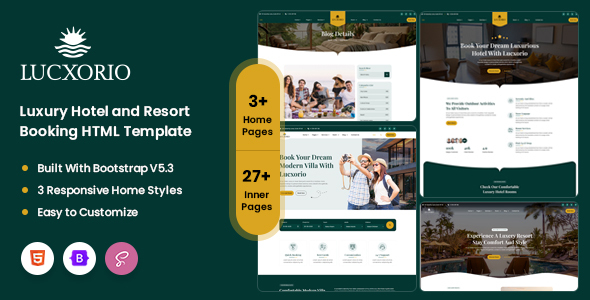Lucxorio - Luxury Hotel and Resort Booking HTML Template by pus_infotech