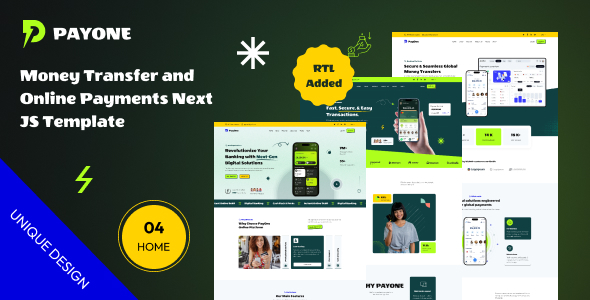PayOne - Next Js - Money transfer & online payments Template With Typescript by wowtheme7