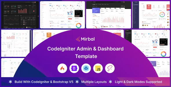 Mirbal - Codeigniter Admin & Dashboard Template by SRBThemes
