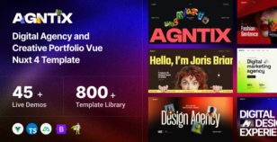Agntix - Digital Agency & Creative Portfolio vue nuxt 4 Template by AQLOVA