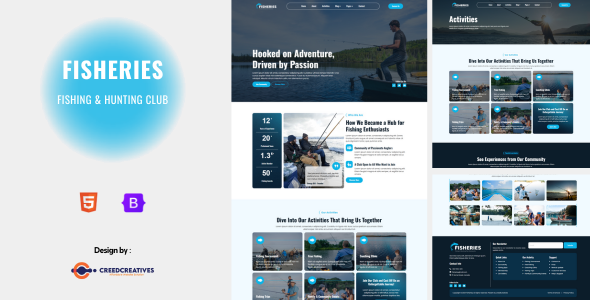 Fisheries - Fishing & Hunting Club HTML Bootsrap Template by creedcreatives