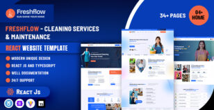 Freshflow - Cleaning Services & Maintenance React JS Template by weblayout