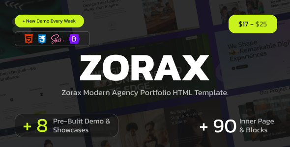 Zorax – Modern Creative Agency Portfolio HTML Template by theme_sonic