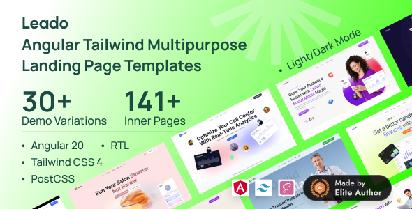 Leado – Angular Tailwind Multipurpose Landing Page Template by HiBootstrap