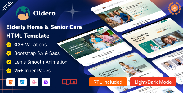 Oldero - Elderly Home & Senior Care HTML Template by HiBootstrap