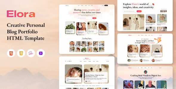 Elora – Creative Personal Blog Portfolio HTML Template by alithemes