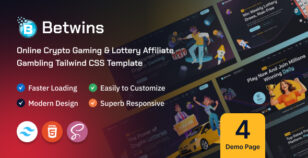 Betwins - Online Crypto Gaming & Lottery Affiliate Tailwind CSS Template by wowtheme7