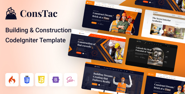 ConsTac - CodeIgniter v4 Construction & Building Template Multipurpose by Ritmeda