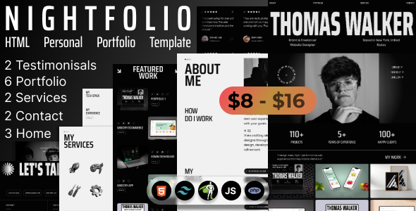 Nightfolio - HTML Personal Portfolio Template by Artza
