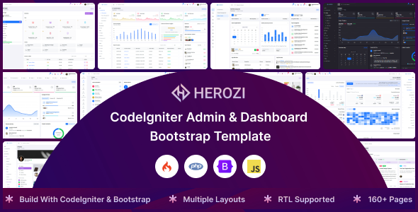 Herozi - Codeigniter Admin Dashboard Template by SRBThemes