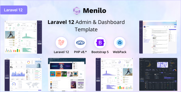 Menilo - Laravel 12 Admin & Dashboard Template by Codebucks
