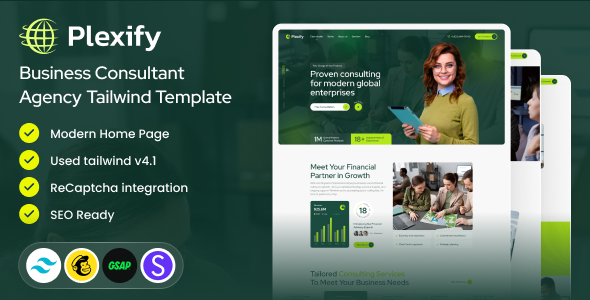 Plexify - Consulting Agency Tailwind CSS Template by DexignZone