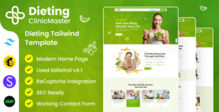 ClinicMaster - Diet & Nutrition Tailwind CSS Template by DexignZone