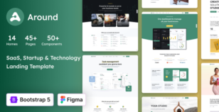 Around - SaaS, Startup & Technology HTML Landing Page Template by coderthemes