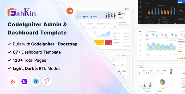 Fabkin - Codeigniter Admin Dashboard Template by Pixel-Eyez