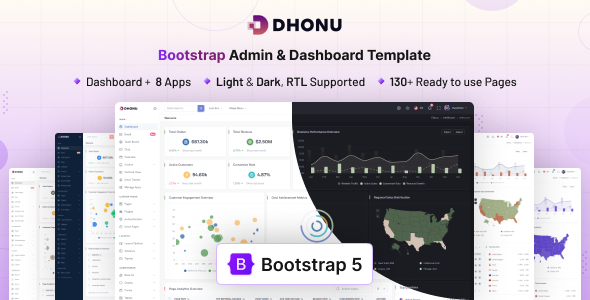 Dhonu - Bootstrap Admin & Dashboard Template by coderthemes