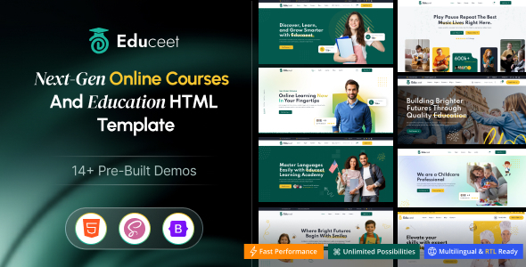 Educeet - University, Online Courses, School & Education HTML Template by ordainIT