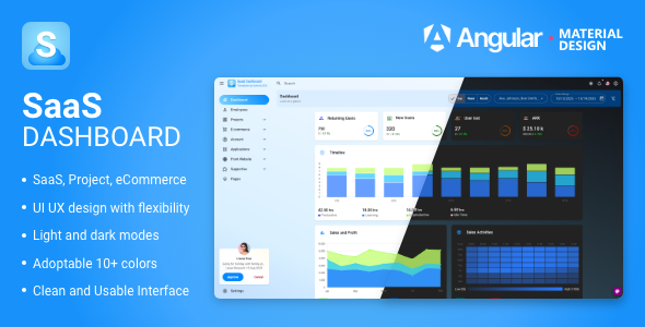 Saasuiux Angular Material Admin Dashboard Template Kit by AdminUIUX-Templates