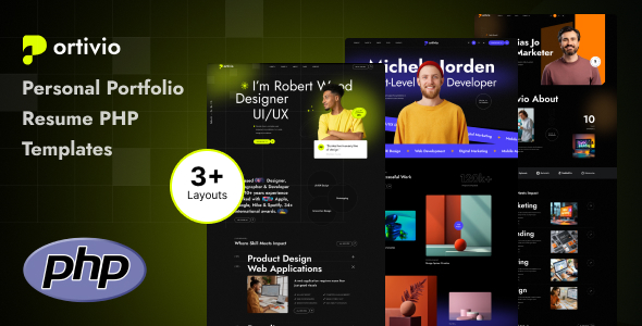 Portivio – Personal Portfolio Resume PHP Template by codeplazabd