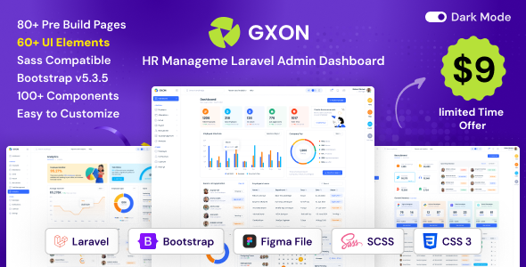 GXON | HR Management Laravel Admin Dashboard Template by layoutdrop