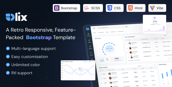 Olix - Bootstrap Admin Dashboard Html Template by PixelStrap