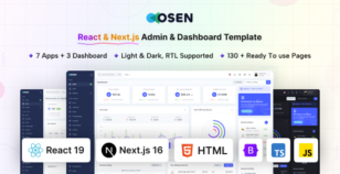 Osen - React & Next.js Admin Dashboard Template (Bootstrap 5) by coderthemes