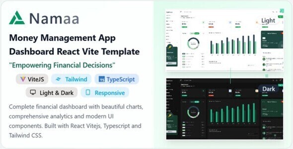 Namaa - Money Management App Dashboard React Template by TrendyCoder