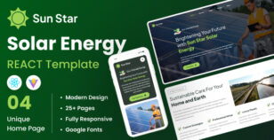 Solar Energy and Renewable Power React (Vite) Template - Sun Star by The_Krishna