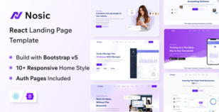 Nosic - React Landing Page Template by Pichforest