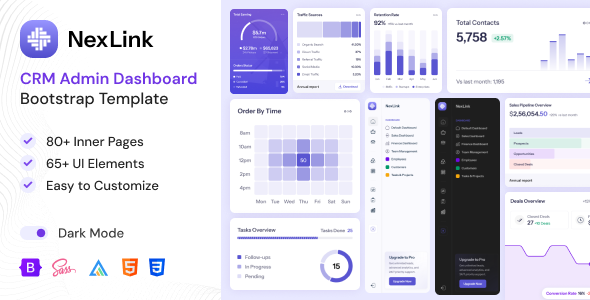 NexLink | CRM Admin Dashboard Bootstrap Template by layoutdrop