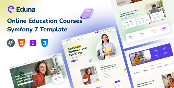 Eduna - Online Education Courses Symfony 7 Template by BizanTheme